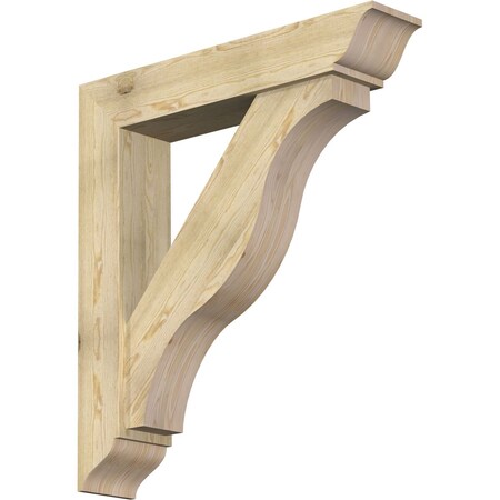 Ekena Millwork Funston Traditional Rough Sawn Bracket w/ Offset Brace, Douglas Fir, 8"W x 40"D x 44"H BKT0806X40X44FST01RDF